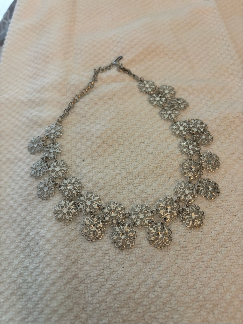 Silver Floral Statement Necklace - Women Jewelry